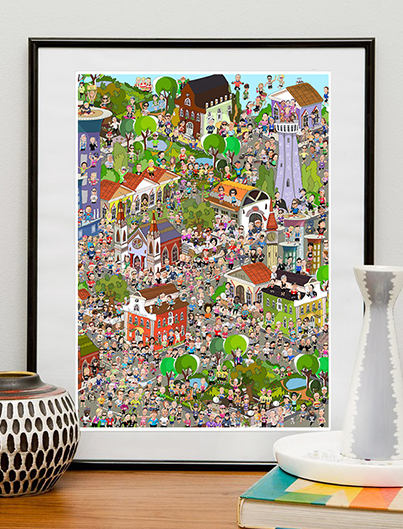 Our Kind Of Town artwork 12"x18"