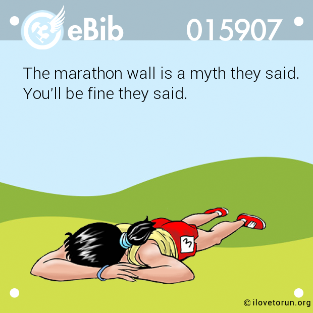 The marathon wall is a myth they said. 

You'll be fine they said.