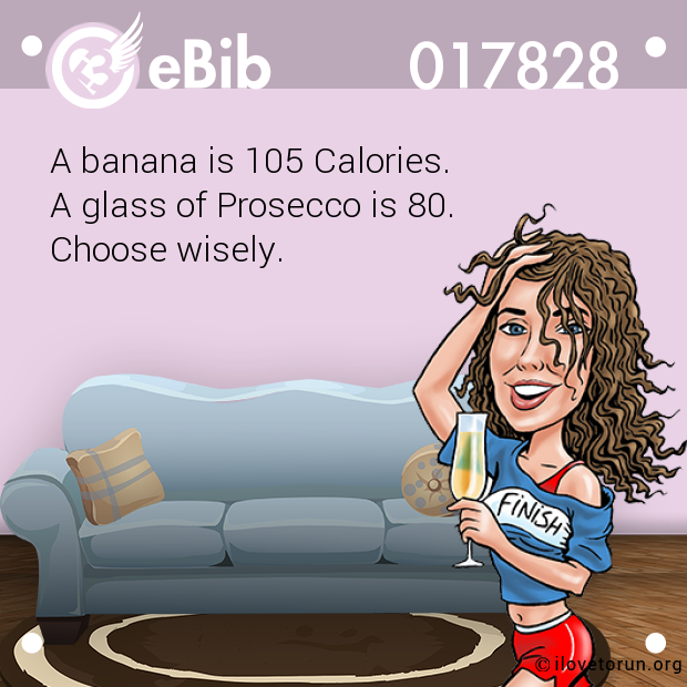 A banana is 105 Calories. 

A glass of Prosecco is 80. 

Choose wisely.