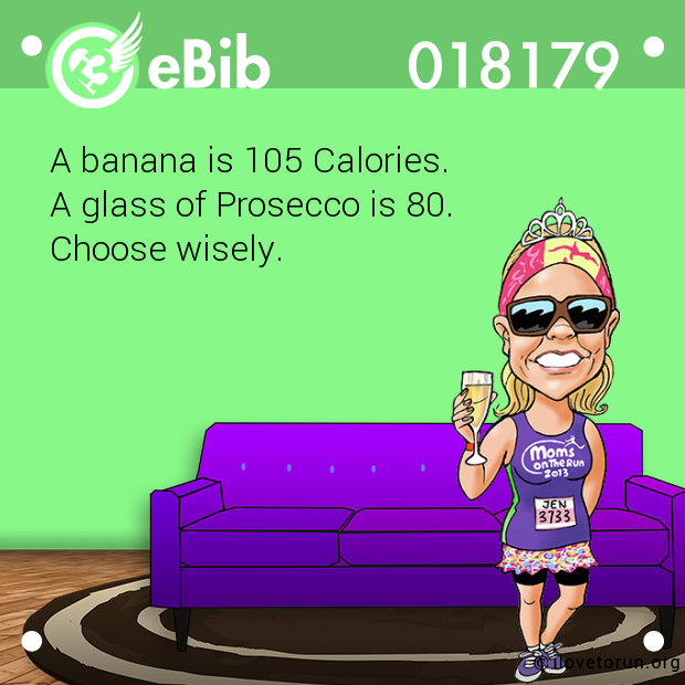 A banana is 105 Calories. 

A glass of Prosecco is 80. 

Choose wisely.