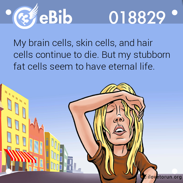 My brain cells, skin cells, and hair

cells continue to die. But my stubborn

fat cells seem to have eternal life.