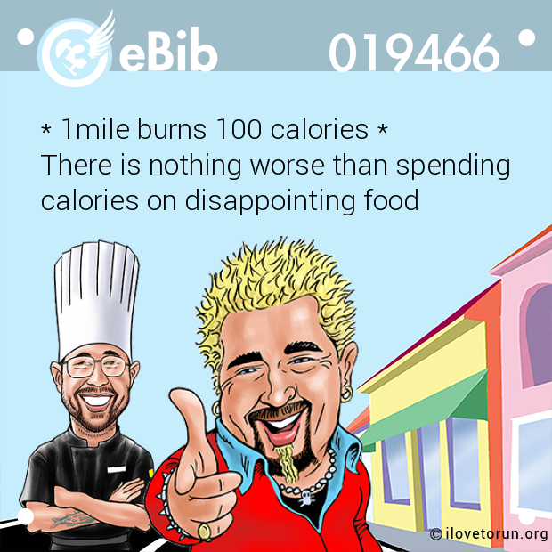 * 1mile burns 100 calories *

There is nothing worse than spending

calories on disappointing food