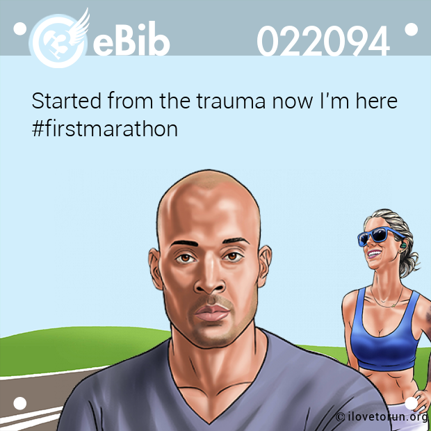 Started from the trauma now I'm here #firstmarathon
