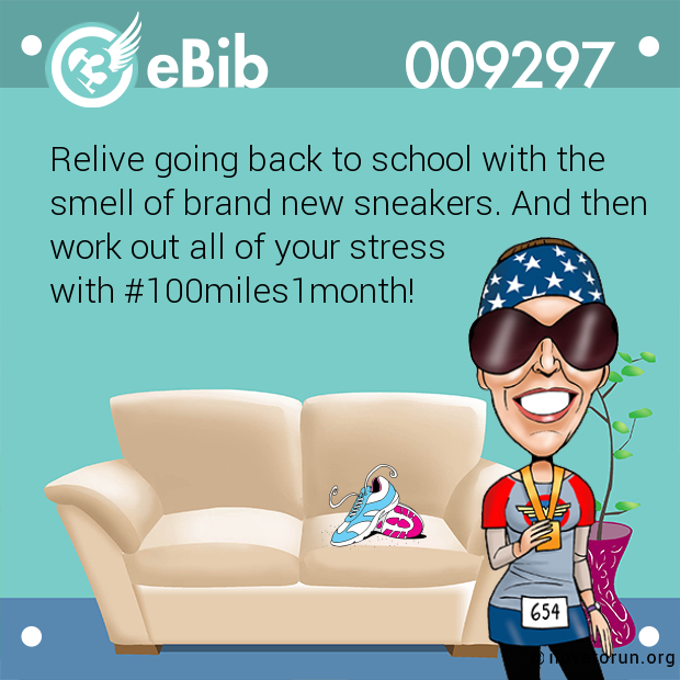 Relive going back to school with the  smell of brand new sneakers. And then work out all of your stress  with #100miles1month!