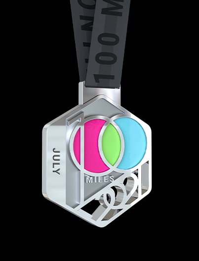 100MILES1MONTH CHALLENGE 2021 finishers medal 100MILES1MONTH CHALLENGE 2021 finishers medal