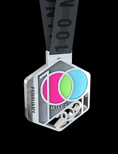 100MILES1MONTH CHALLENGE 2021 finishers medal 100MILES1MONTH CHALLENGE 2021 finishers medal