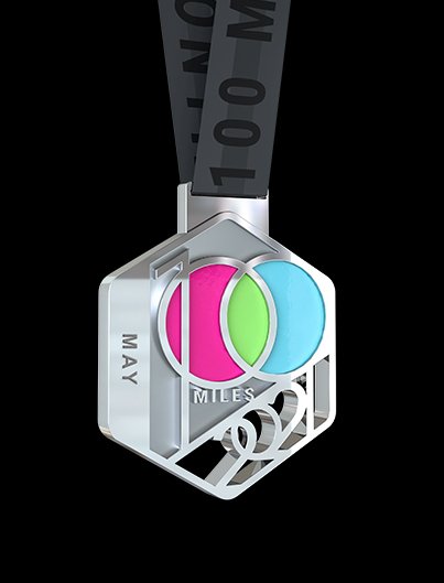 100MILES1MONTH CHALLENGE 2021 finishers medal 100MILES1MONTH CHALLENGE 2021 finishers medal