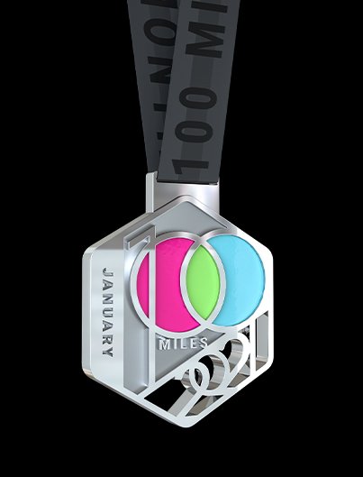 100MILES1MONTH CHALLENGE 2021 finishers medal 100MILES1MONTH CHALLENGE 2021 finishers medal