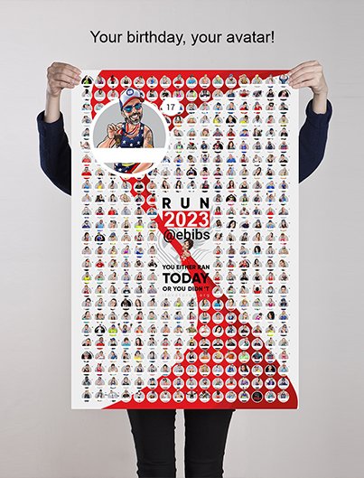 Two 2023 RUNNERS CALENDAR & your avatar on your bday