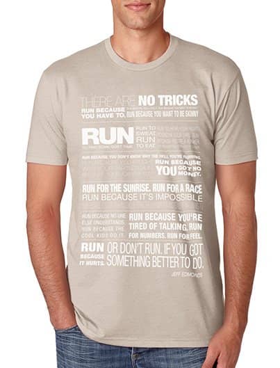 JUST RUN, discharge print JUST RUN, discharge print