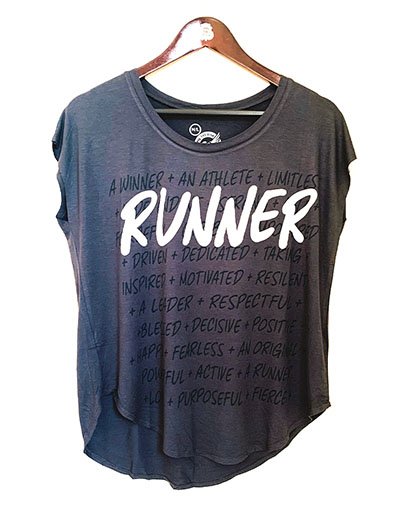 RUNNER dark grey raglan tee RUNNER dark grey raglan tee